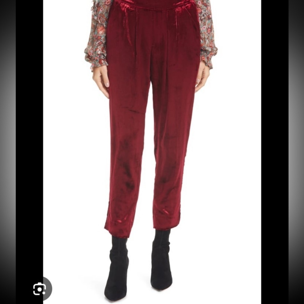 Ramy Brook Clarke Wine crushed velvet joggers